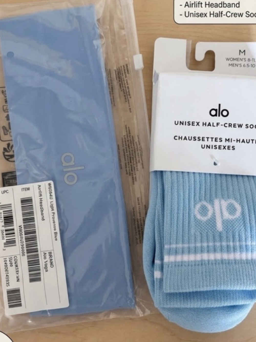 Alo socks lot 2pc crew women’s unisex headband tennis sports